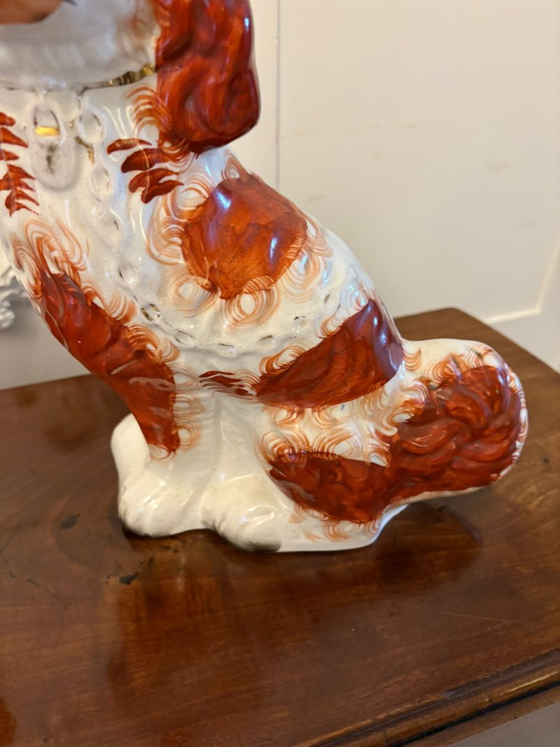 Large Pair of Antique Victorian Quality Staffordshire Dogs - Image 7